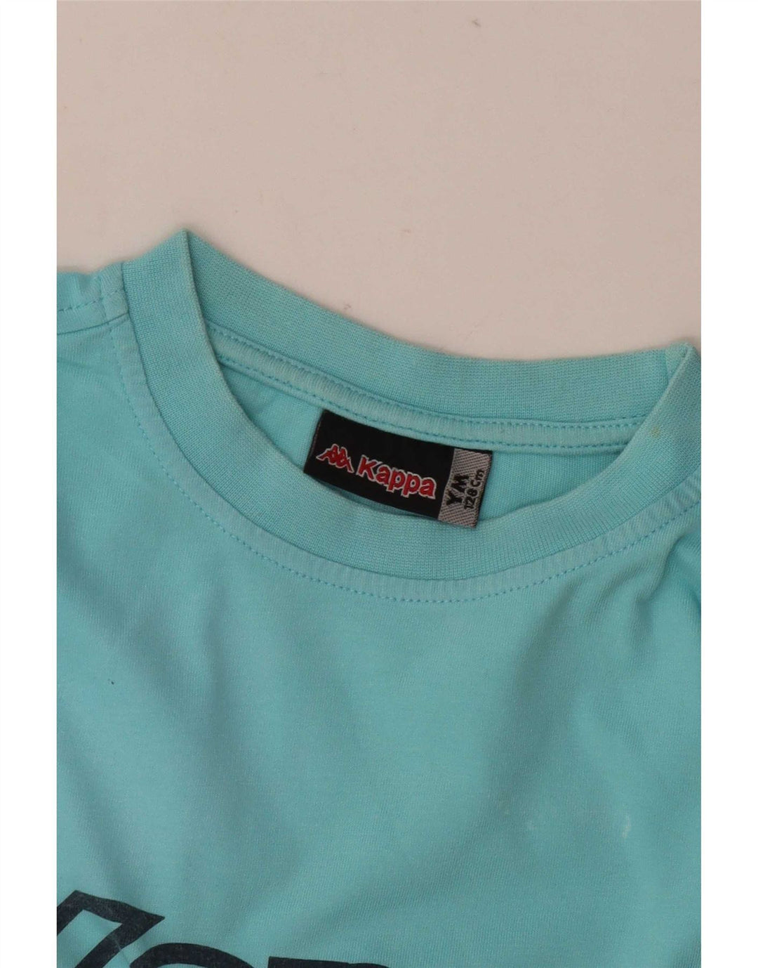 Chłopięcy T-shirt z grafiką Kappa, 8-9 lat, średni niebieski