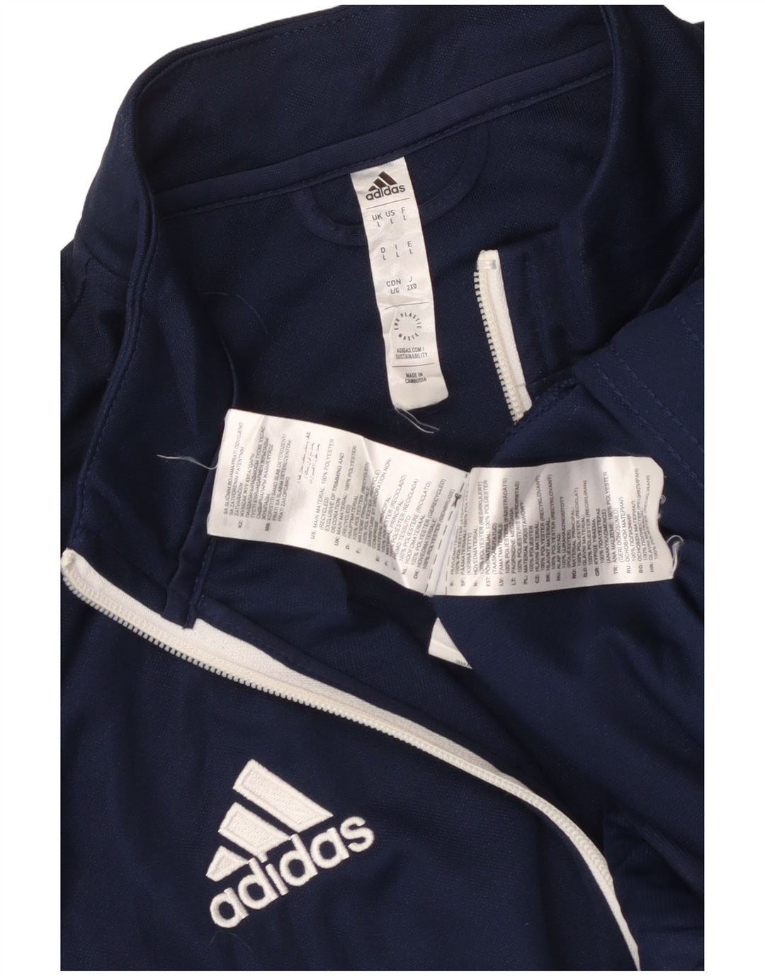 Adidas Męska bluza dresowa Aeroready, duża, granatowa, poliestrowa
