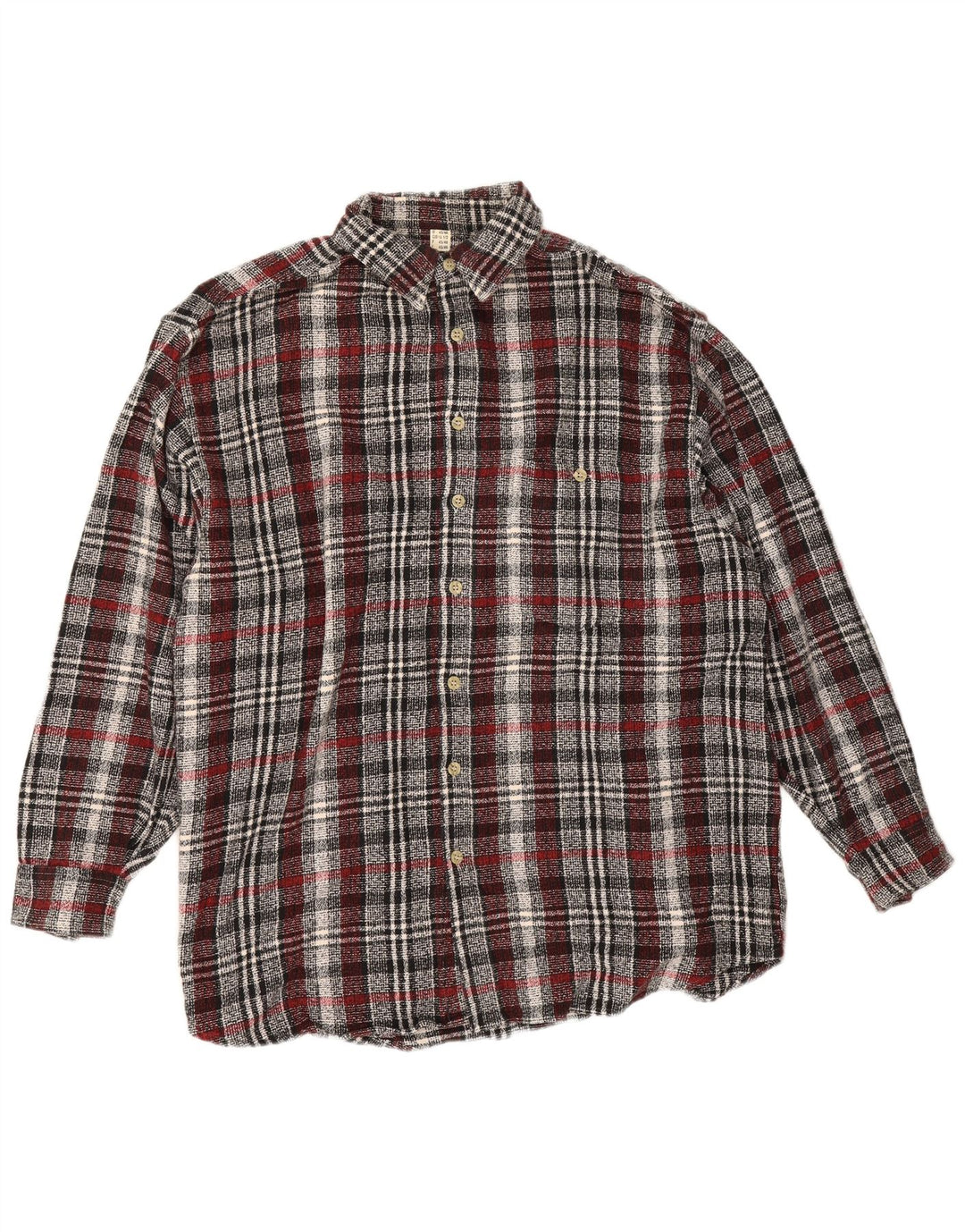 Męska koszula flanelowa w stylu vintage, rozmiar 16 1/2, duża, szara bawełniana krata