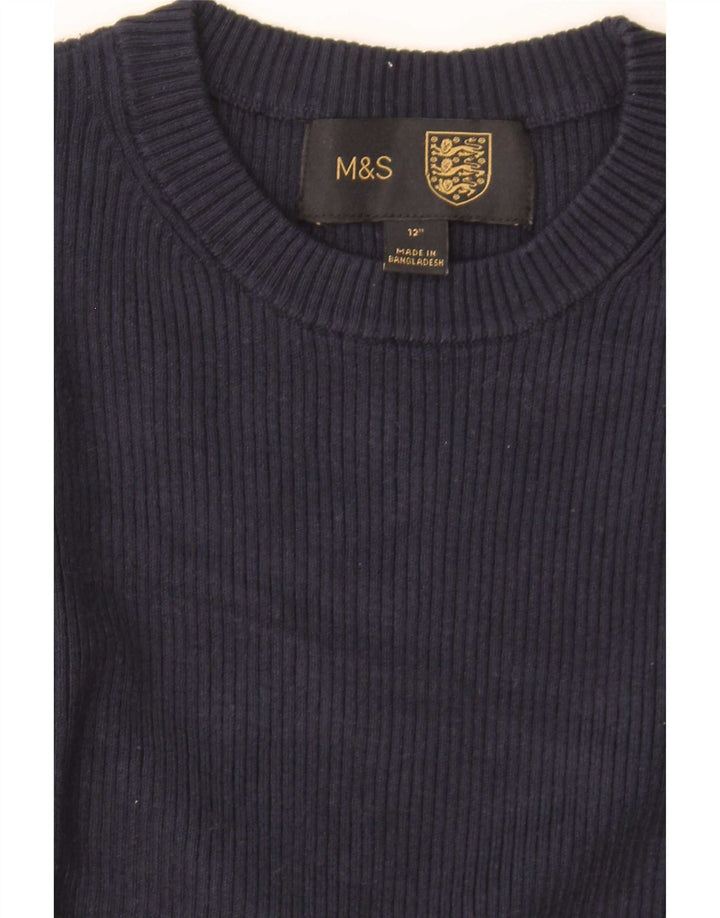Marks & Spencer Damski krótki top UK 4 XS granatowy