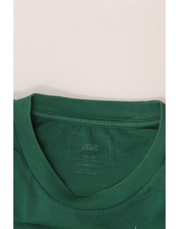 Męski T-shirt VANS o klasycznym kroju z grafiką, średni zielony, bawełniany