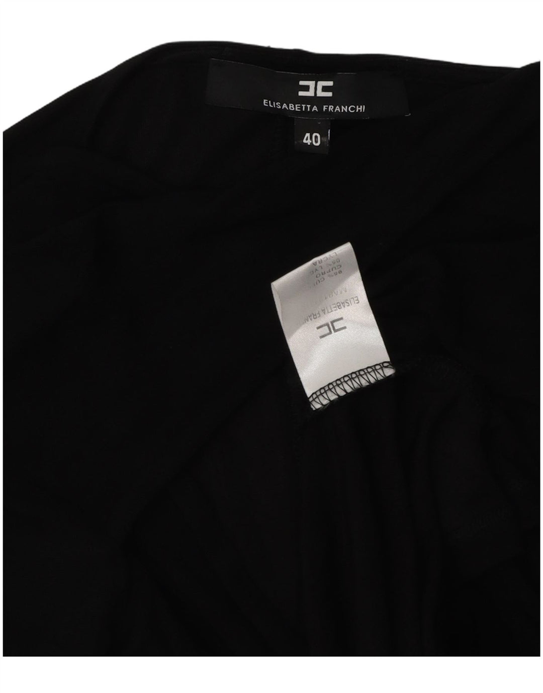 Damska bluzka z długim rękawem Elisabetta Franchi Top IT 40 Small Black Cupro