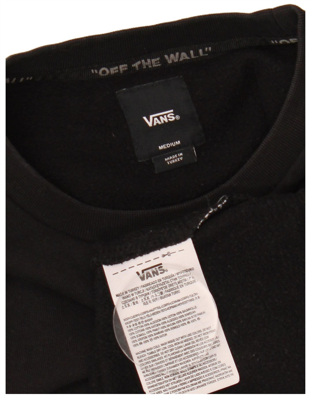 Męski sweter z grafiką VANS, średni czarny, bawełniany