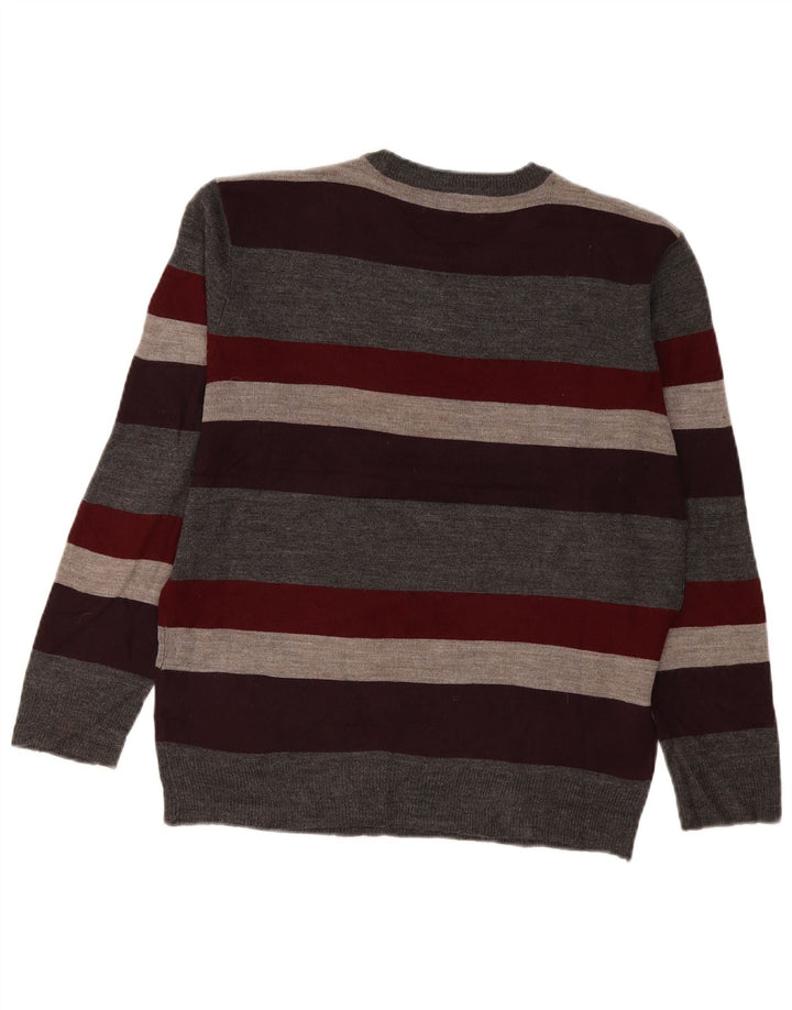 Męski sweter z okrągłym dekoltem Pierre Cardin, małe, wielokolorowe paski