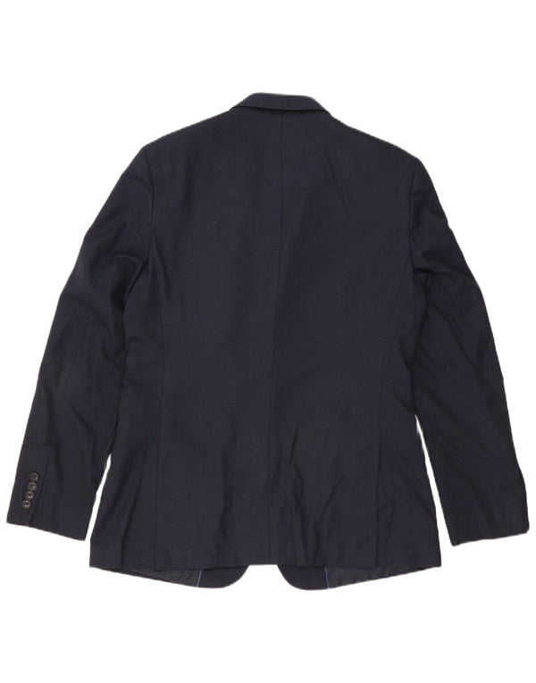 Marks & Spencer Mens 2 Button Blazer Jacket UK 42 Large Navy Blue Polyester
