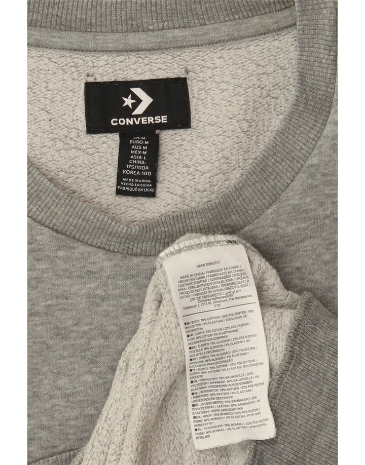 CONVERSE Męski sweter bluzowy, średnioszary, bawełniany
