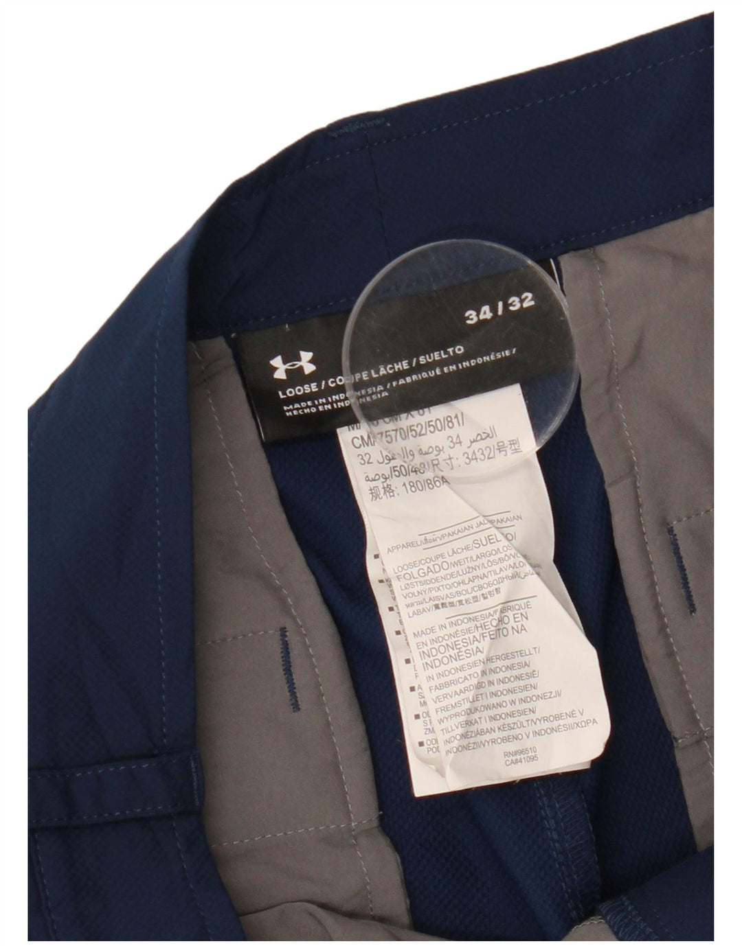Męskie proste spodnie casualowe UNDER ARMOUR W34 L32 Granatowy poliester