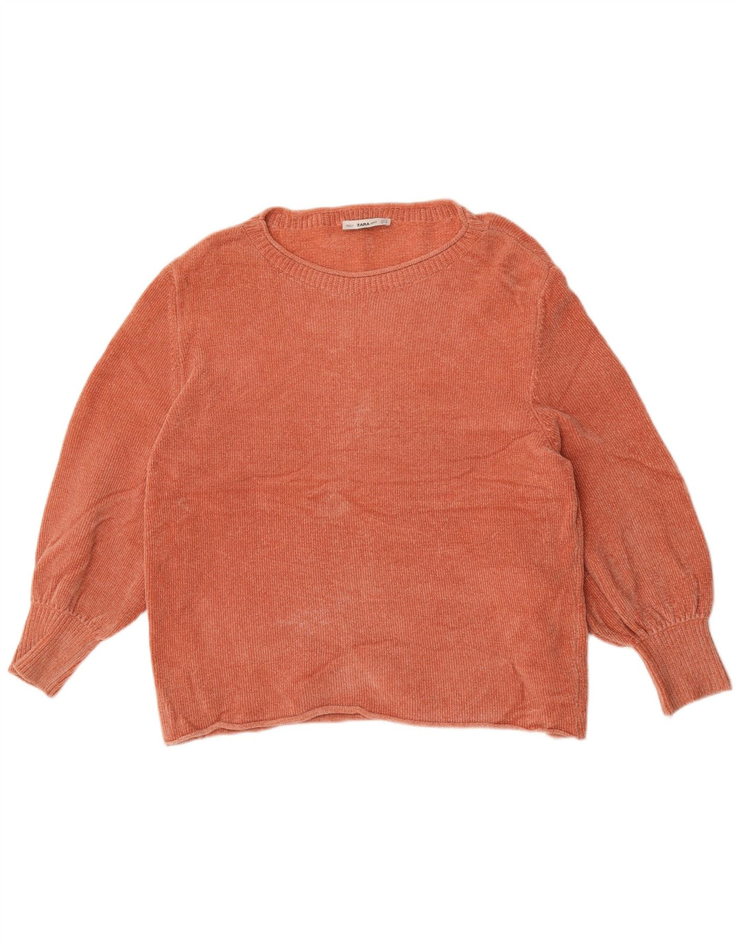 Damski sweter oversize z dekoltem w łódkę Zara UK 14 Średni pomarańczowy