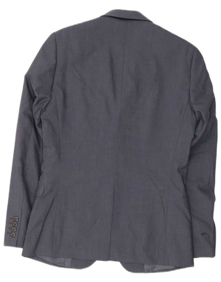 Dkny Męska marynarka zapinana na 2 guziki Slim Fit UK 36 Mała granatowa wełna
