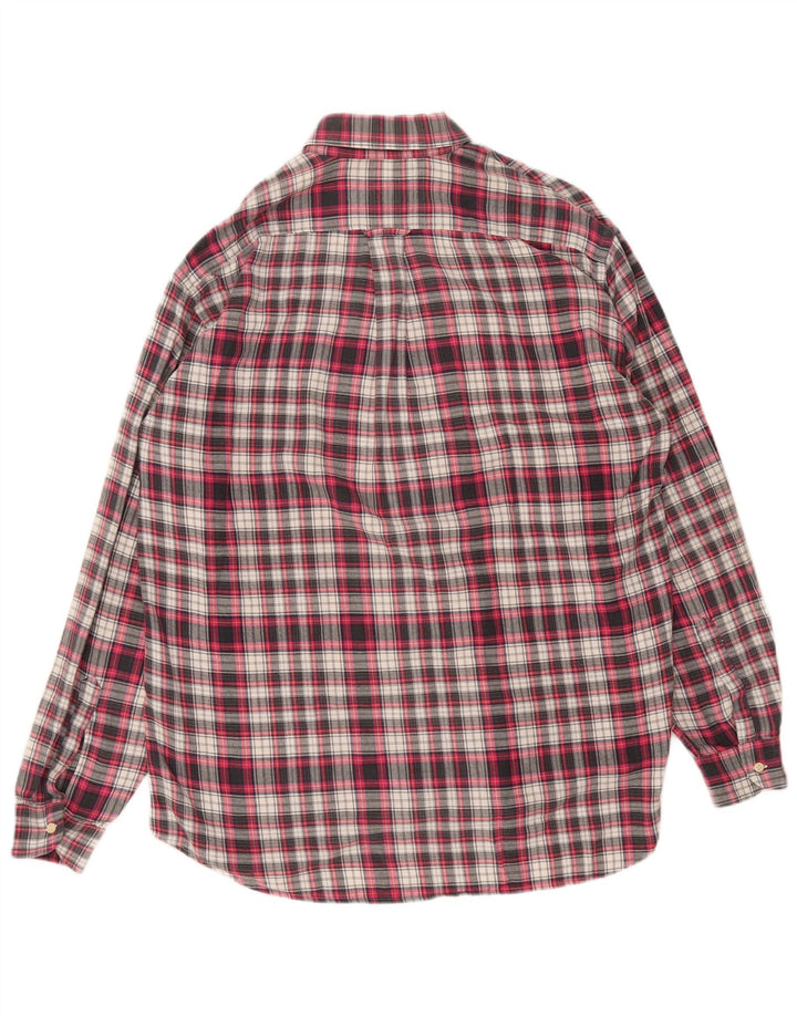 Vintage męska koszula flanelowa, duża, bawełniana w czerwoną kratę