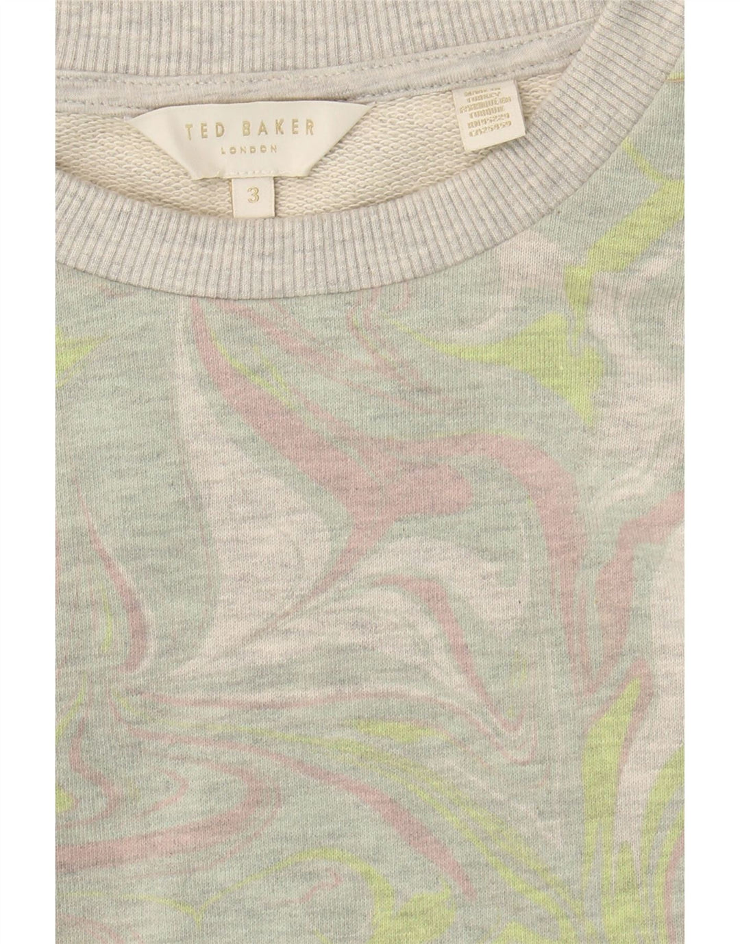 TED BAKER Womens Graphic Sweatshirt Jumper Size 3 Medium Green Cotton Vintage Ted Baker and Second-Hand Ted Baker from Messina Hembry 