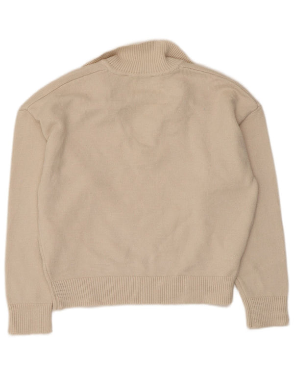 Sweter damski Zara Crop Polo UK 14 średni beż