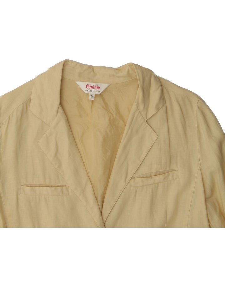 CHERIE Womens 2 Button Blazer Jacket IT 44 Medium Beige Vintage cherie and Second-Hand cherie from Messina Hembry 
