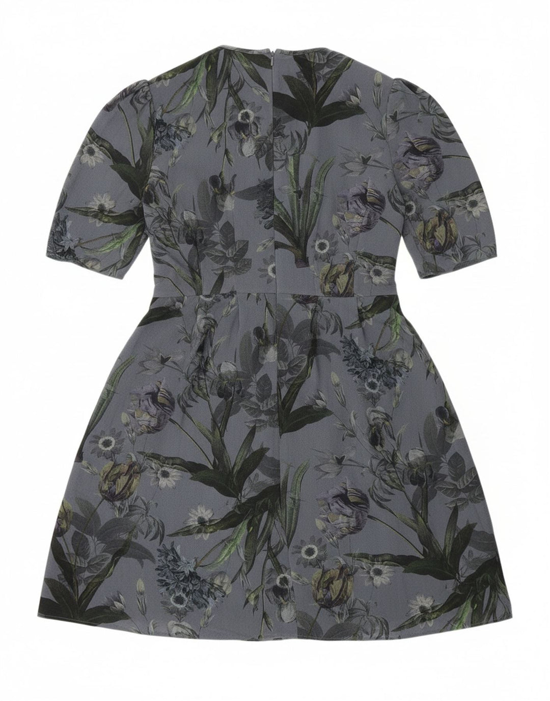NEXT Womens A-Line Dress UK 14 Medium Grey Floral Polyester Bohemian