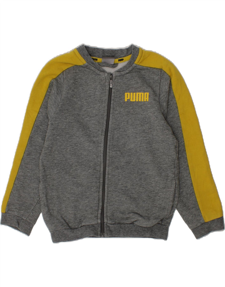 PUMA Boys Graphic Tracksuit Top Jacket 3-4 Years Grey Colourblock Cotton Vintage Puma and Second-Hand Puma from Messina Hembry 