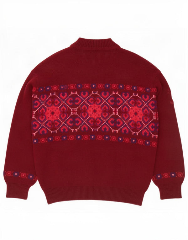 Męski sweter z okrągłym dekoltem Ocean Star IT 52 Large Burgundy Fair Isle
