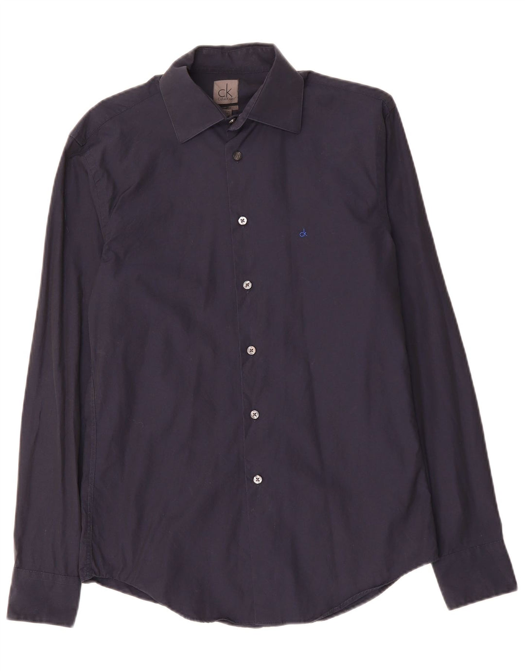 CALVIN KLEIN Męska koszula slim fit, mała, granatowa, bawełniana