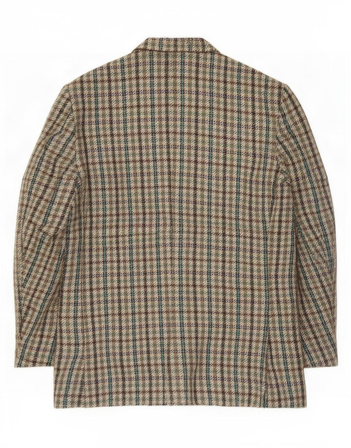Vintage męska marynarka zapinana na 2 guziki IT 56 3XL zielona wełna w pepitkę