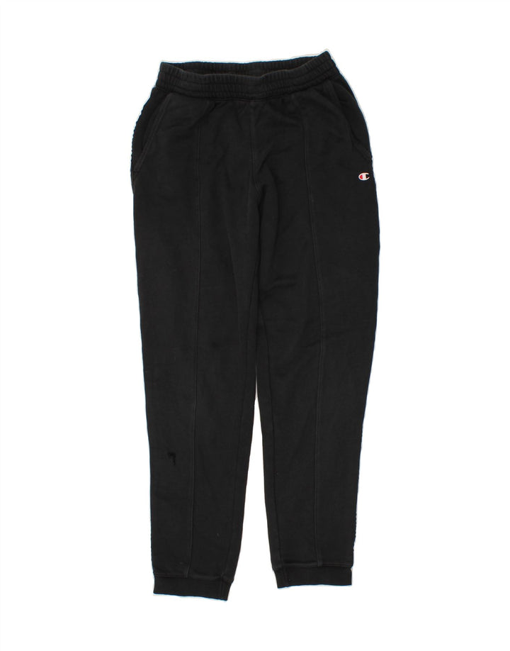CHAMPION Womens Graphic Tracksuit Trousers Joggers UK 14 Medium Black Vintage Champion and Second-Hand Champion from Messina Hembry 