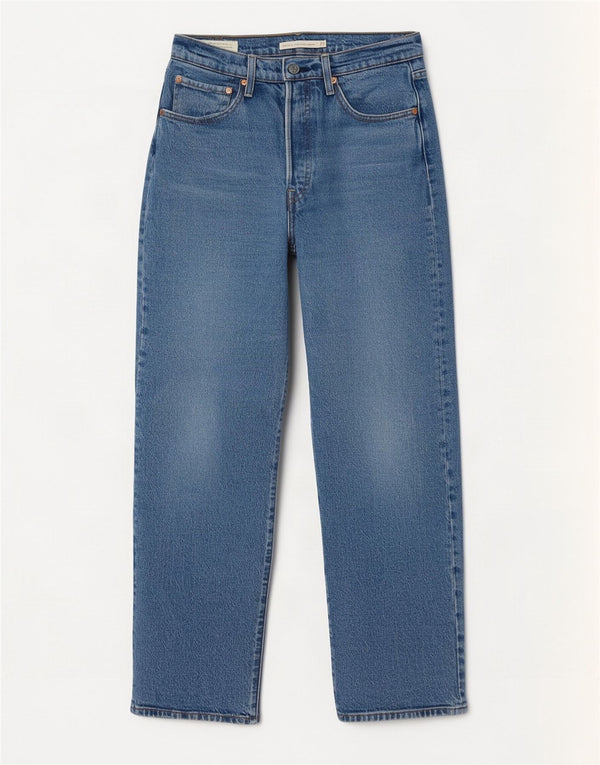 Damskie proste dżinsy Levi's z wysokim stanem W27 L29, niebieska bawełna