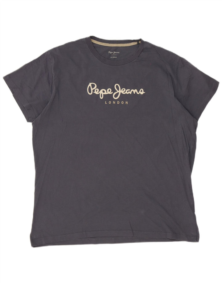 Męski T-shirt z regularną grafiką PEPE Jeans, 2XL, szary