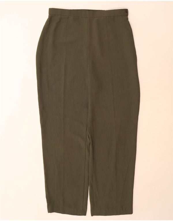 Marks & Spencer Damskie spodnie codzienne z wysokim stanem UK 16, duże W32 L30 Zielone