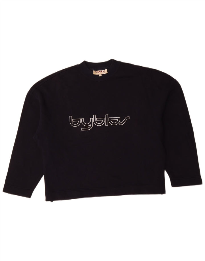 Byblos Damska bluza oversize typu Crop Jumper US 8 Średni granat