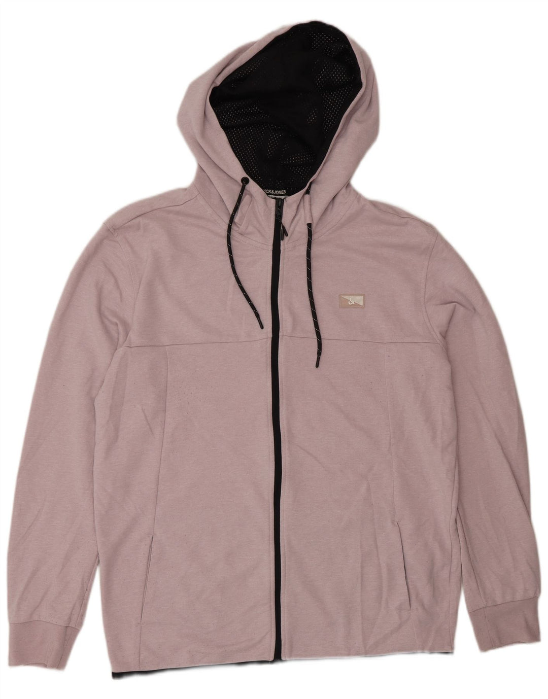 Męski sweter z kapturem i zamkiem Jack & Jones, duży, różowy poliester