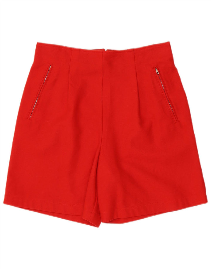 Vintage damskie spodenki z wysokim stanem IT 46 Large W30 czerwona wełna