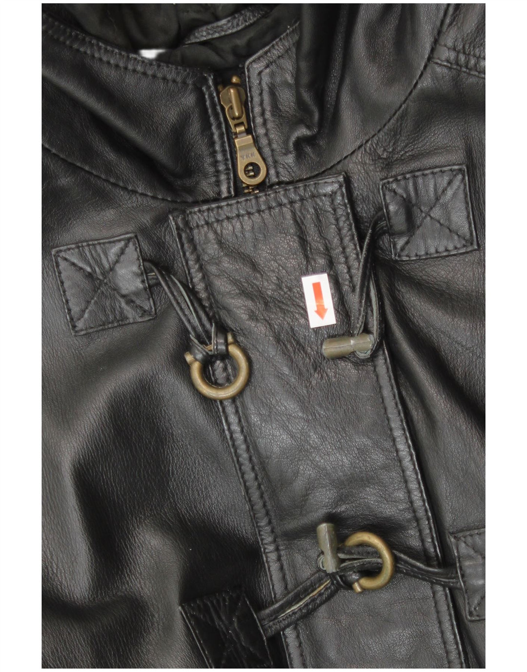 CONBIPEL Damska kurtka typu oversize z kapturem IT 42, średnia czarna skóra