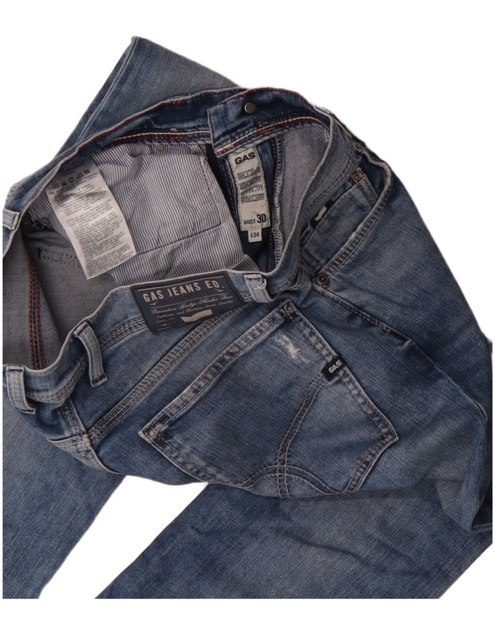 Damskie proste dżinsy Gas W30 L34 Niebieskie bawełniane