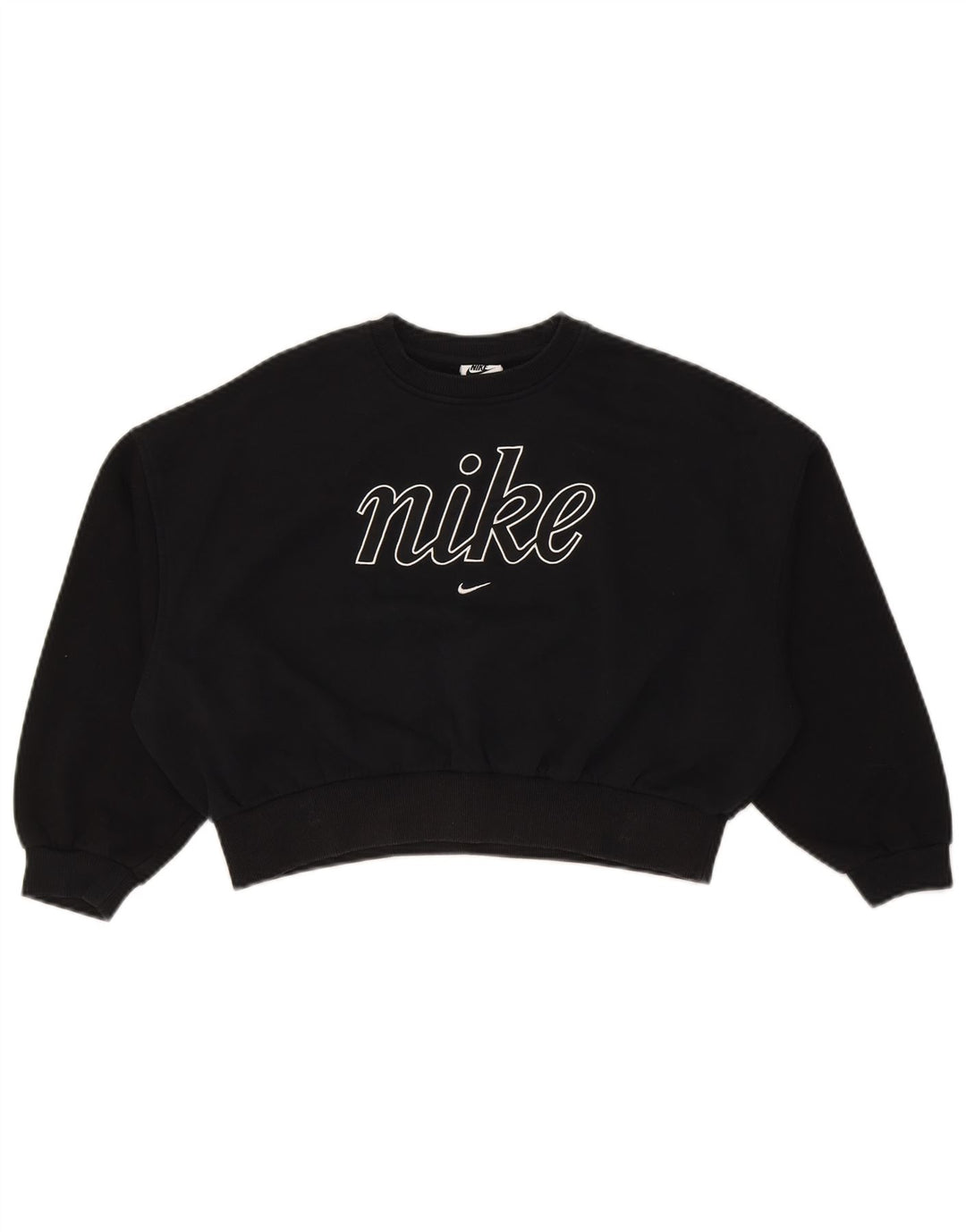 Bluza dziewczęca Oversize Crop Nike dla dziewczynki 10-11 lat, średnia czarna