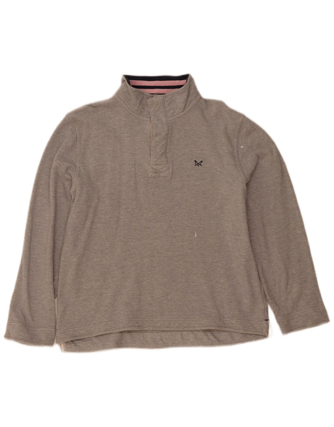 Crew Clothing Męska bluza z zamkiem błyskawicznym, duża, szara bawełna