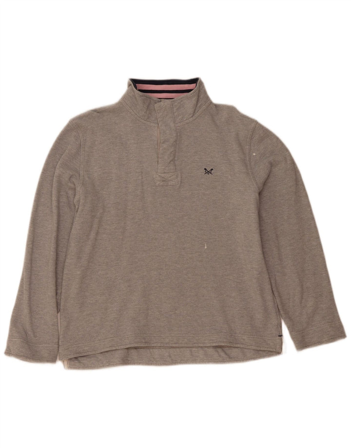 Crew Clothing Męska bluza z zamkiem błyskawicznym, duża, szara bawełna