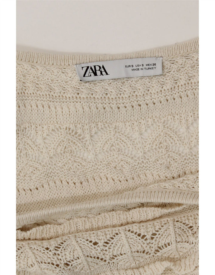 Bluzka damska Zara Crochet Crochet Top UK 10 Small Beige