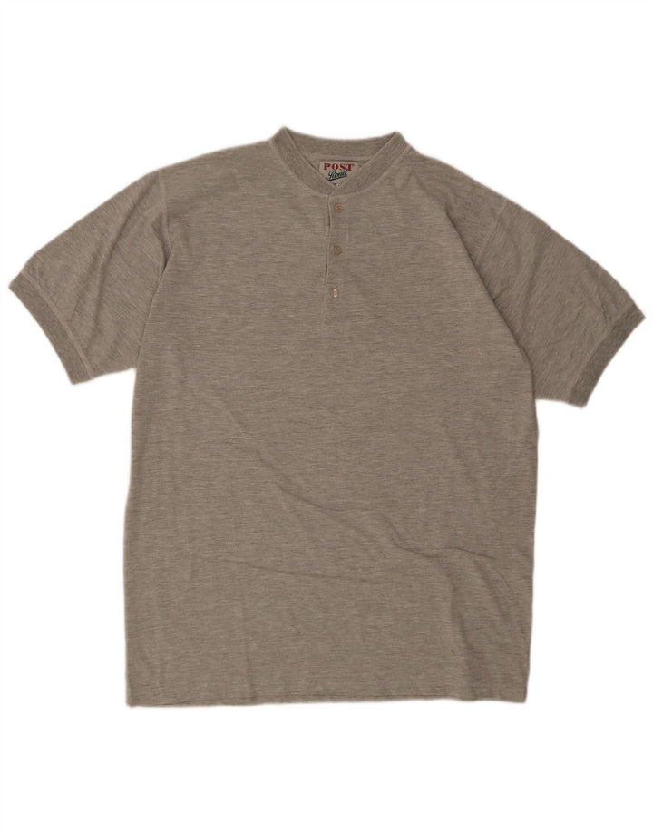 T-shirt męski w stylu vintage, 2XL, szara bawełna w plamki