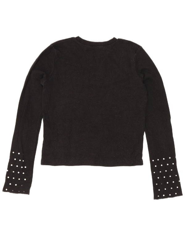 Damski top Zara Trafaluc z długim rękawem, UK 10, mały, czarny, bawełniany