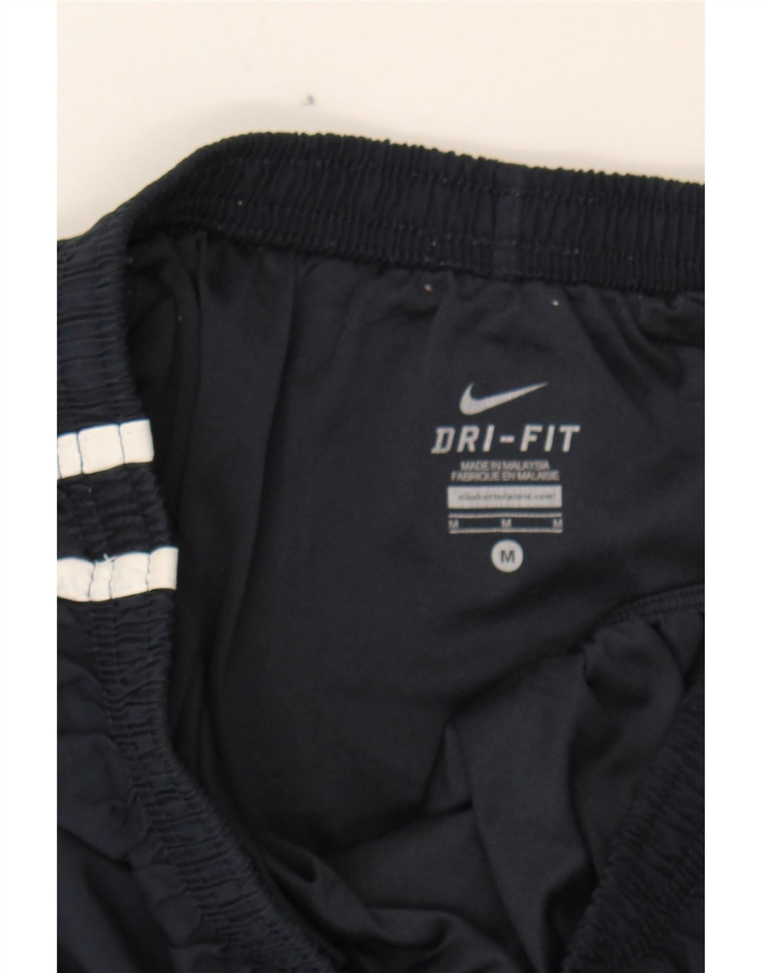 NIKE Womens Dri Fit Sport Shorts UK 14 Medium  Navy Blue Polyester Vintage Nike and Second-Hand Nike from Messina Hembry 