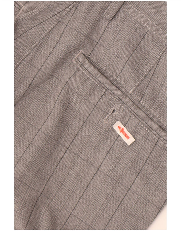 Męskie spodnie chino Zara EU 38 Small W30 L28 Szary poliester w kratę