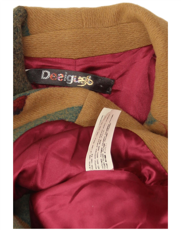 Damska marynarka Desigual zapinana na 3 guziki z grafiką UK 8 Small Beżowy patchwork