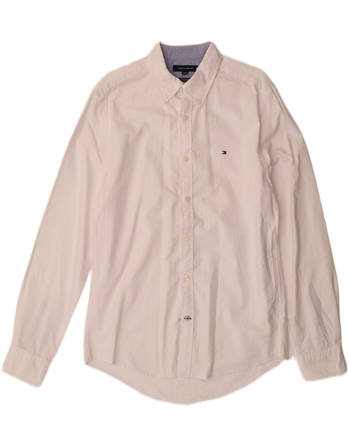 TOMMY HILFIGER Mens Custom Fit Shirt Medium White Cotton Vintage Tommy Hilfiger and Second-Hand Tommy Hilfiger from Messina Hembry 