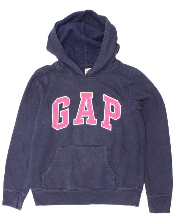 Dziewczęca bluza z kapturem Gap z grafiką 11-12 lat XL, granatowa, bawełniana