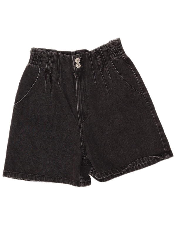 Damskie spodenki jeansowe Zara z szerokimi nogawkami i wysokim stanem EU 40 Medium W30, czarna bawełna