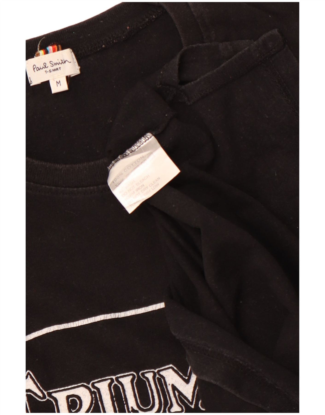 Damska koszulka z grafiką PAUL SMITH Triumph Graphic Top UK 12, średnia czarna bawełna