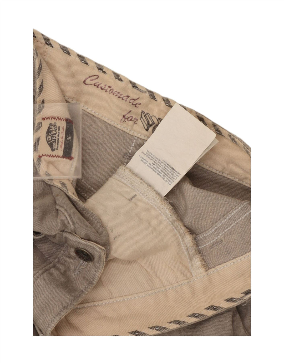 Męskie spodenki codzienne Vans W36, duże, szare, bawełniane