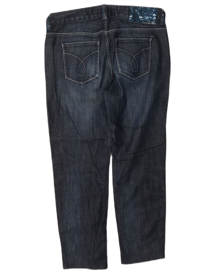 Damskie jeansy Calvin Klein Cropped W29 L24 Granatowe, bawełniane