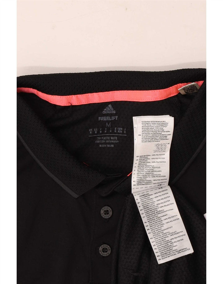 Męska koszulka polo Adidas o regularnym kroju, średni czarny poliester