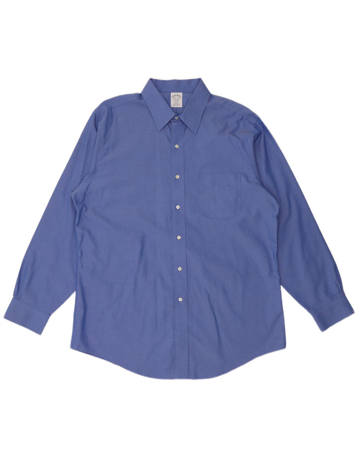 BROOKS BROTHERS Męska koszula Regent w rozmiarze 16 1/2, duża, niebieska bawełniana