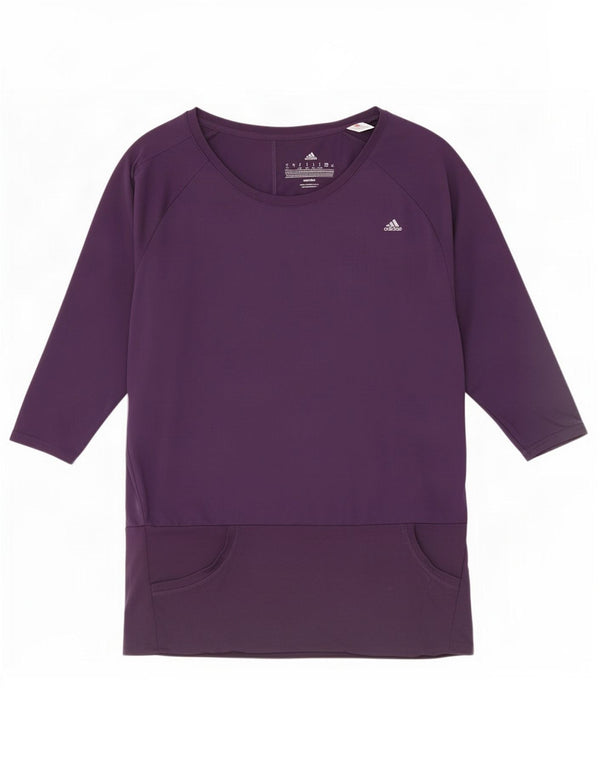 Adidas Womens Climalite Oversized Top 3/4 Sleeve UK 12/14 Medium Purple
