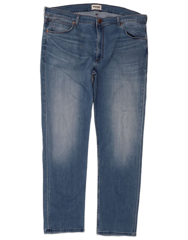 Wrangler Męskie Greensboro Straight Jeans W40 L32 Niebieskie bawełniane